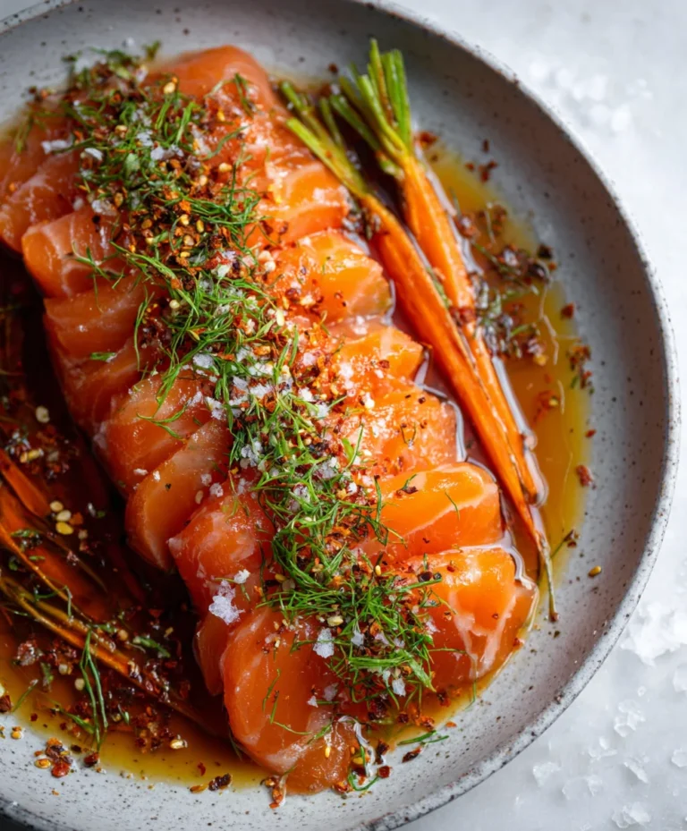 Spicy Salmon Crudo with Carrots – Fresh & Flavorful