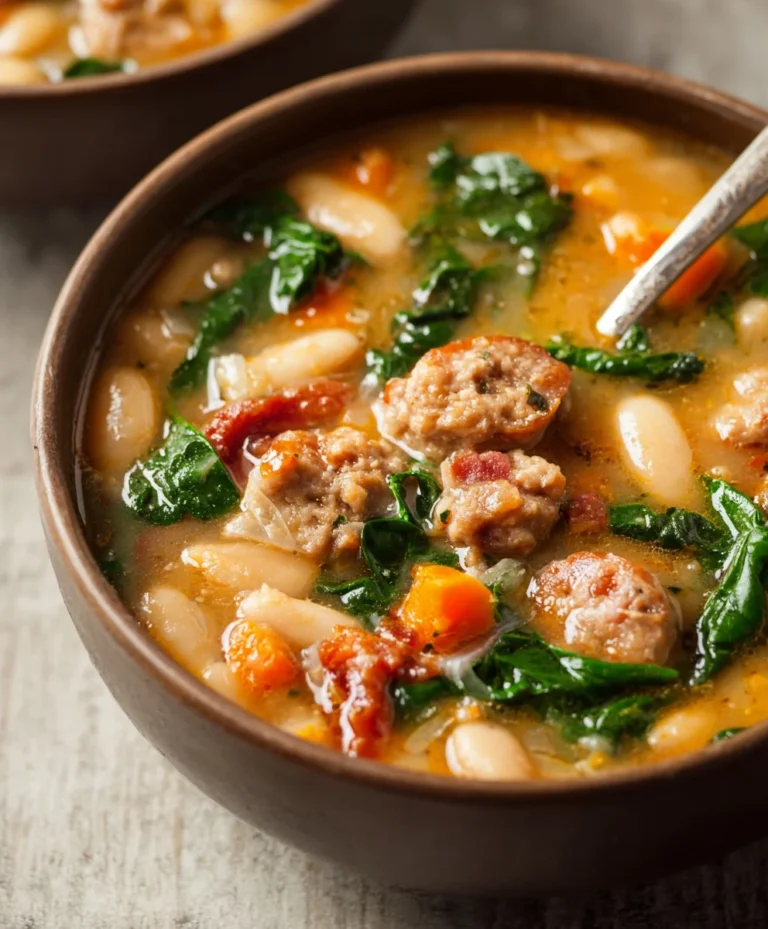 Hearty Beef Sausage White Bean Soup – Easy Dinner Recipe