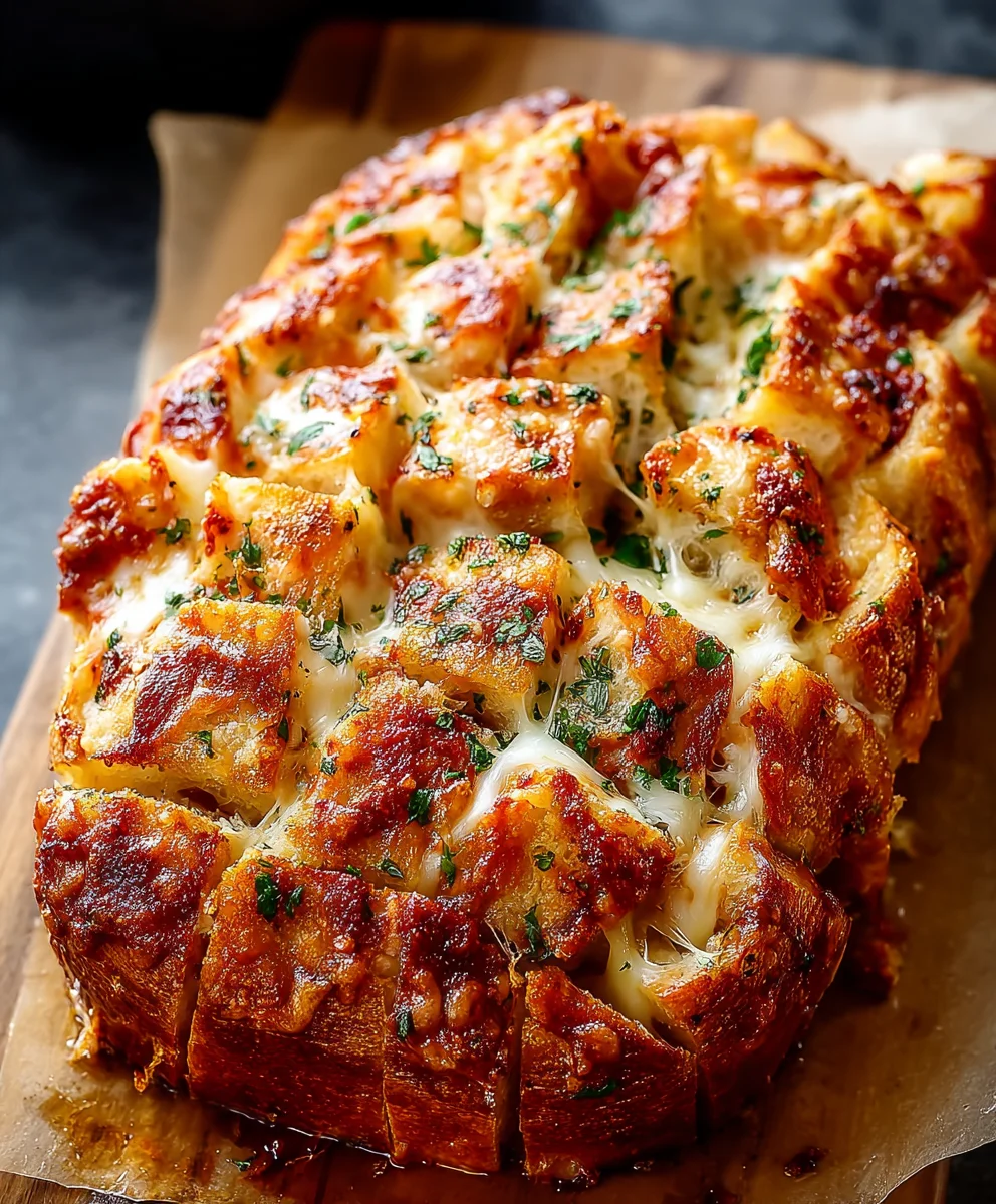 Cheesy Pull-Apart Pizza Bread-Easy & Delicious
