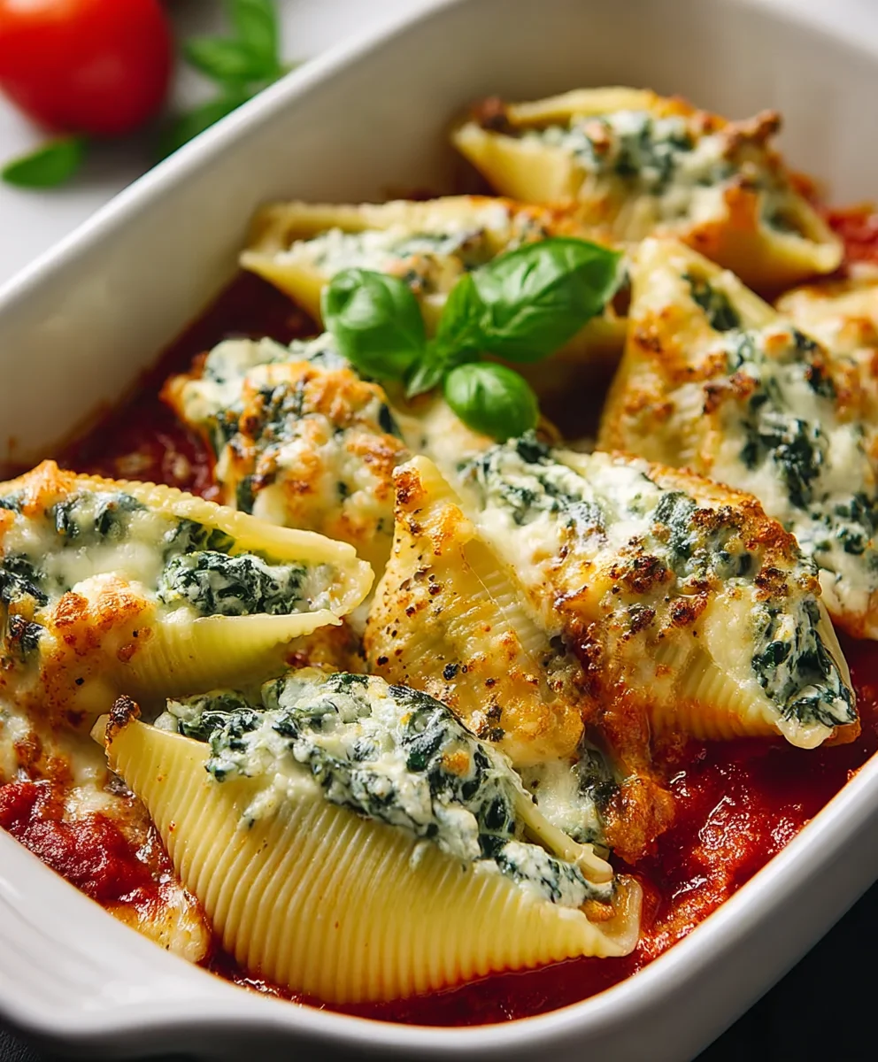 Spinach Ricotta Stuffed Shells- Easy & Delicious Dinner