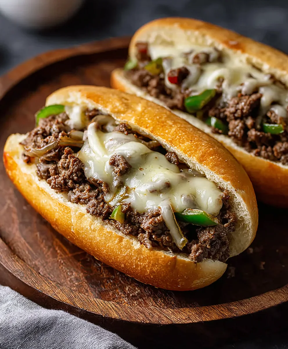 Easy Ground Beef Philly Cheesesteak Recipe