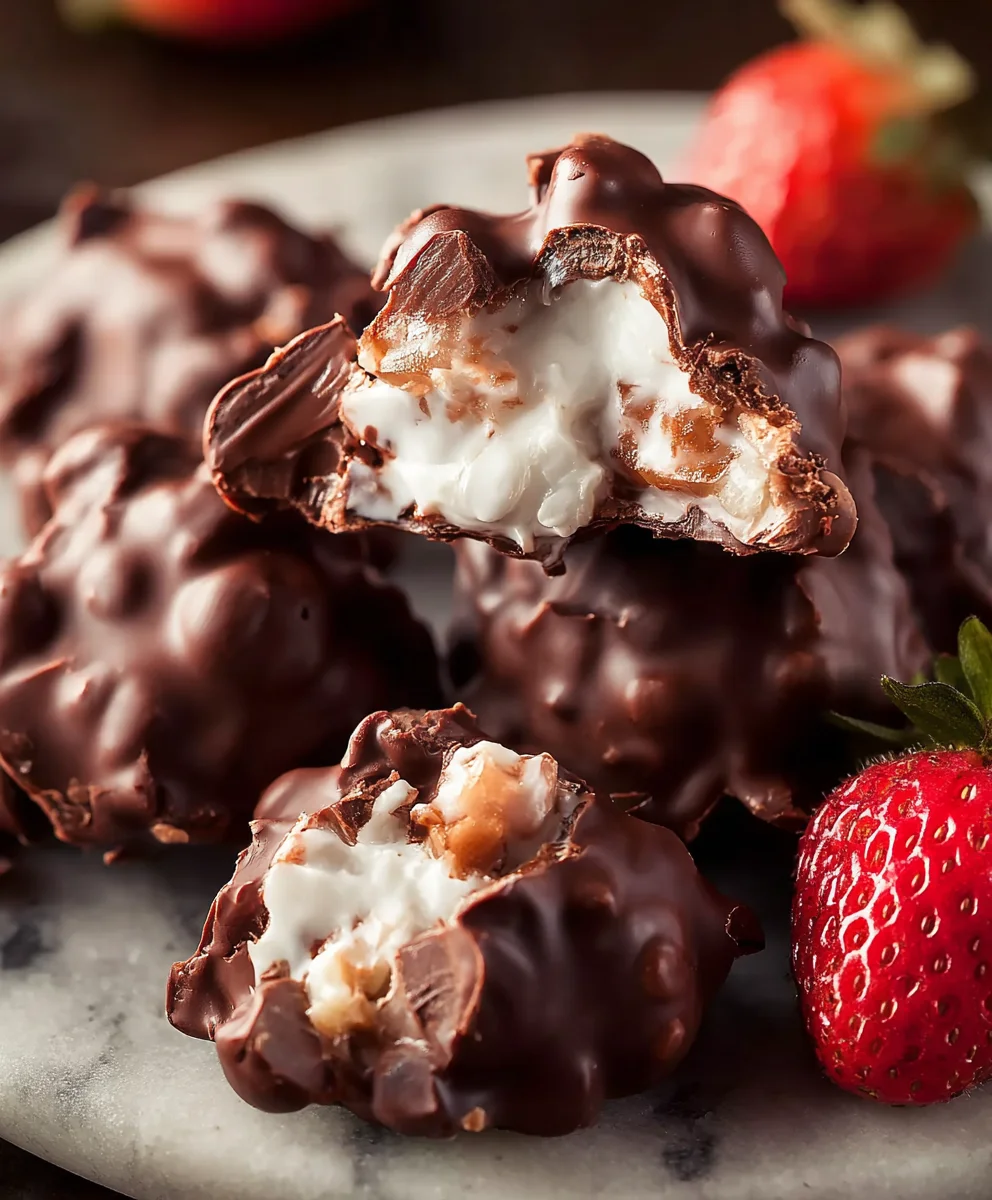 Easy Frozen Chocolate Yogurt Clusters-Quick Dessert