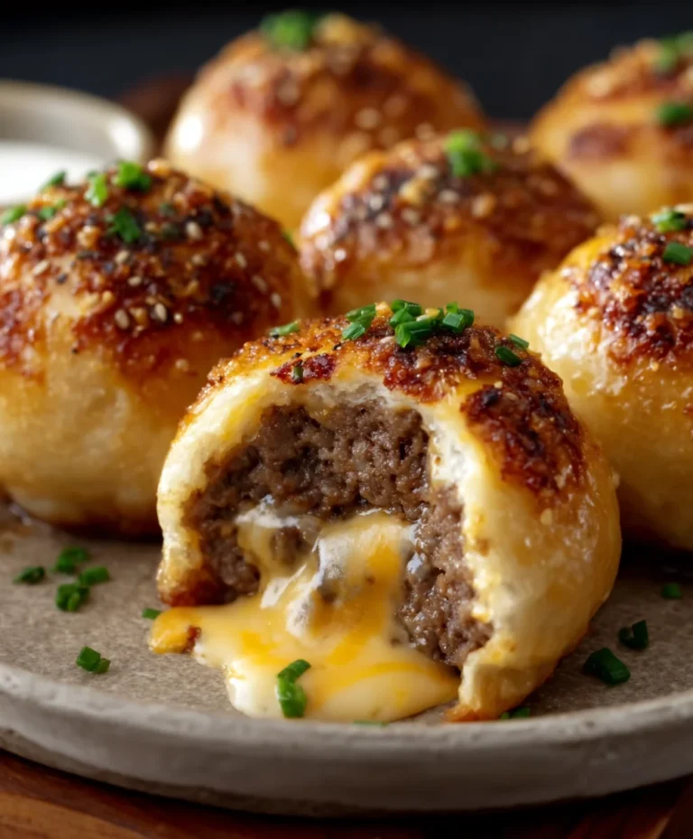 Garlic Parmesan Cheeseburger Bombs – Easy Appetizer