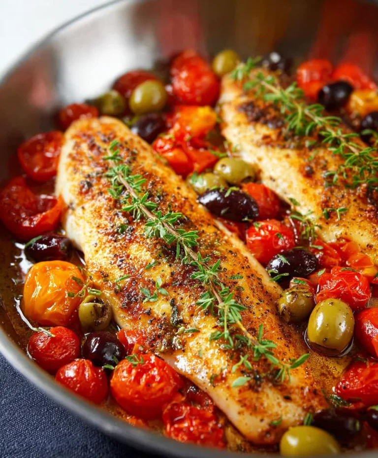 Easy Baked Fish Cherry Tomato Olive Recipe