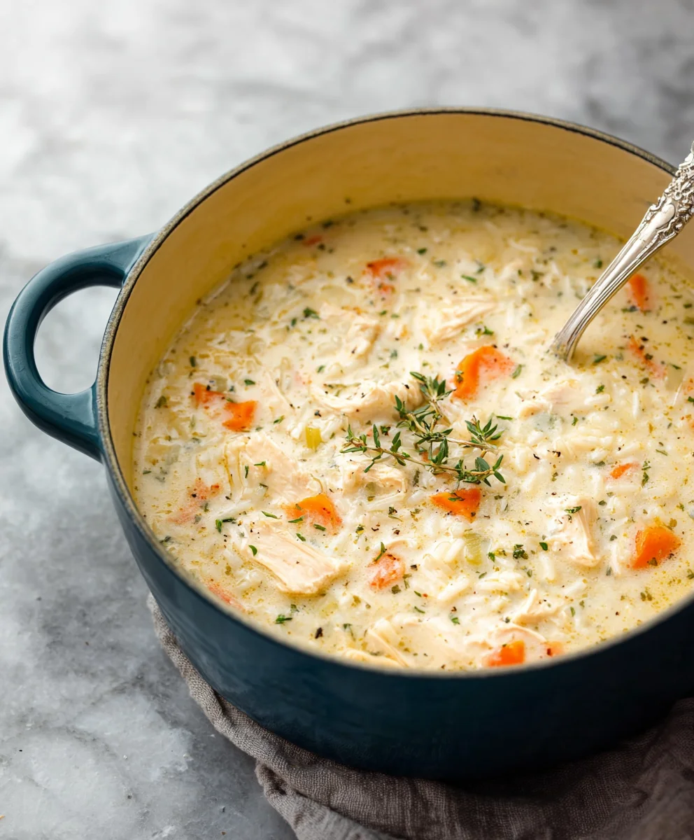 Creamy Chicken and Rice Soup-Hearty Comfort Food