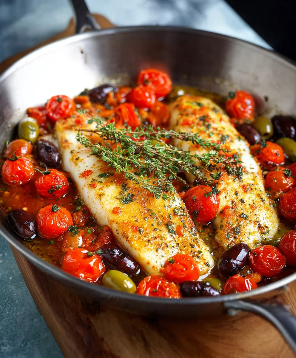 Easy Baked Fish Cherry Tomato Olive Recipe