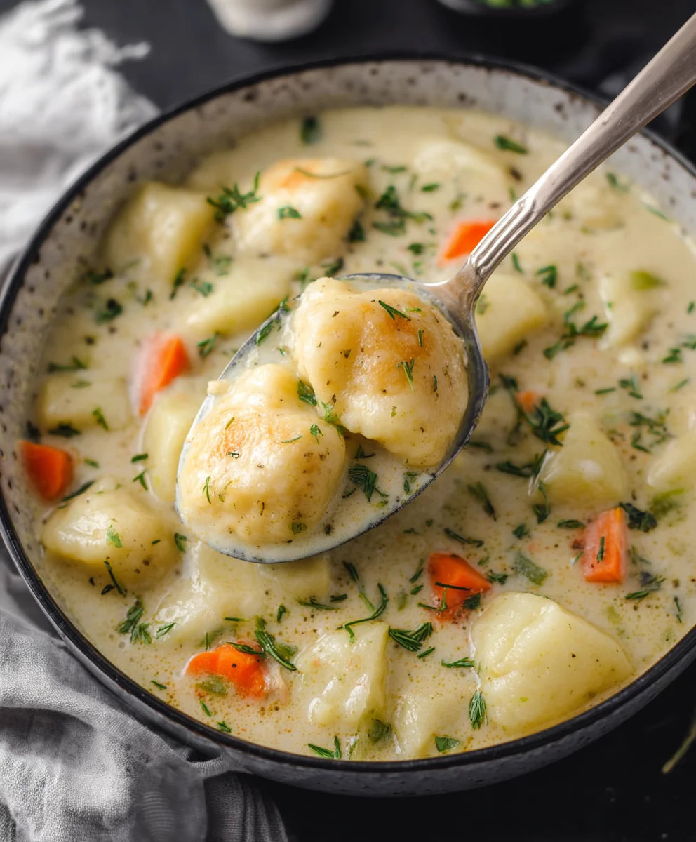 Creamy Knoephla Soup - Hearty Potato Dumpling Delight