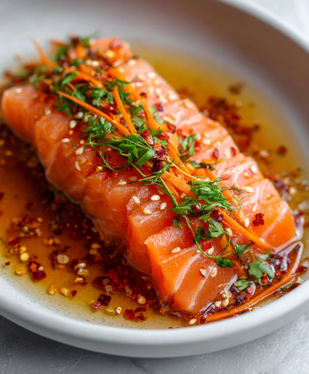 Spicy Salmon Crudo with Carrots - Fresh & Flavorful