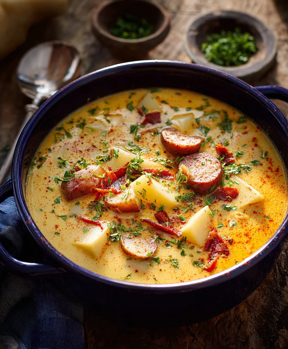 Cajun Potato Soup-Smoky-Hearty-Spicy-Flavor
