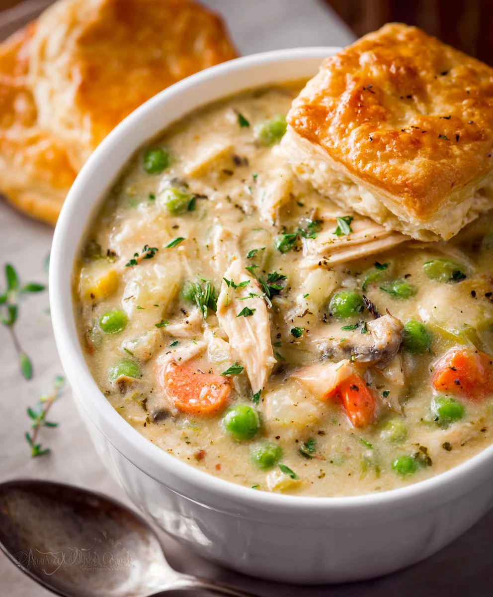 Easy Chicken Pot Pie Soup - Comfort Food Favorite