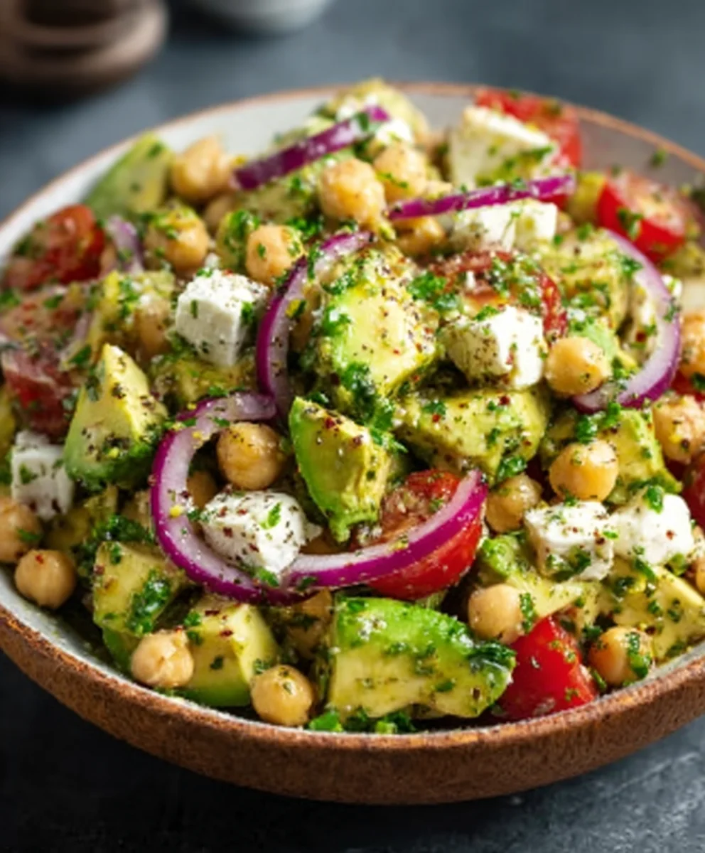 Chickpea Feta Avocado Salad - Easy & Delicious