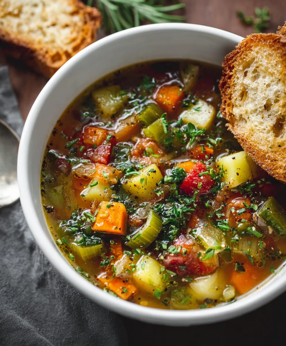 Hearty Vegetable Soup Recipe- Delicious & Easy Dinner