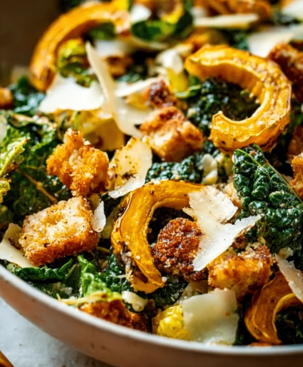 Autumn Caesar Salad- Roasted Squash Croutons