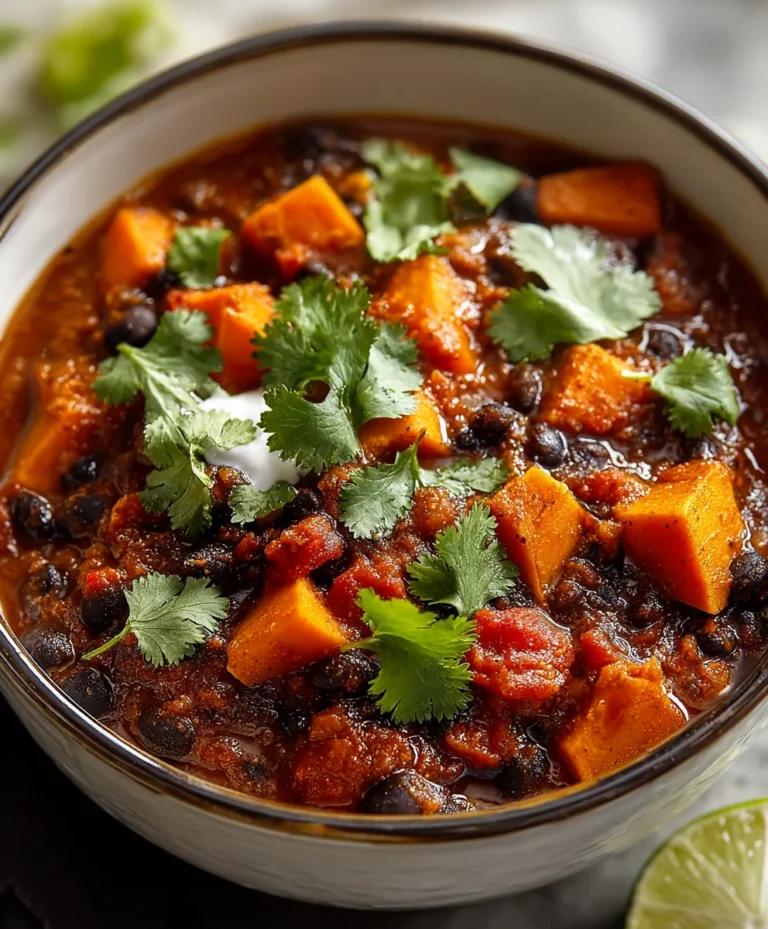 Sweet Potato Black Bean Chili-Hearty & Delicious