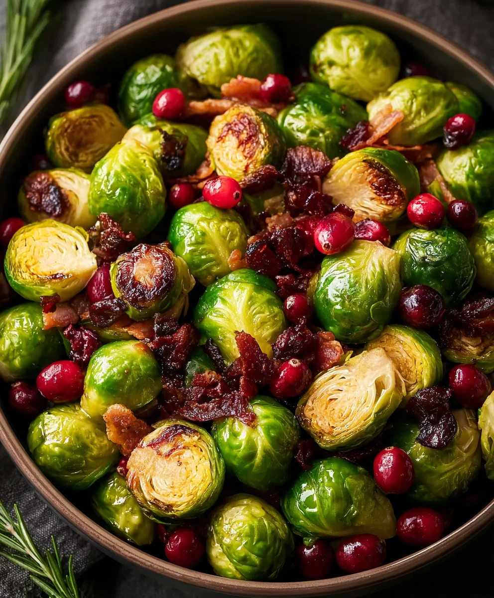 Brussels Sprouts with Cranberries-Festive Side Dish