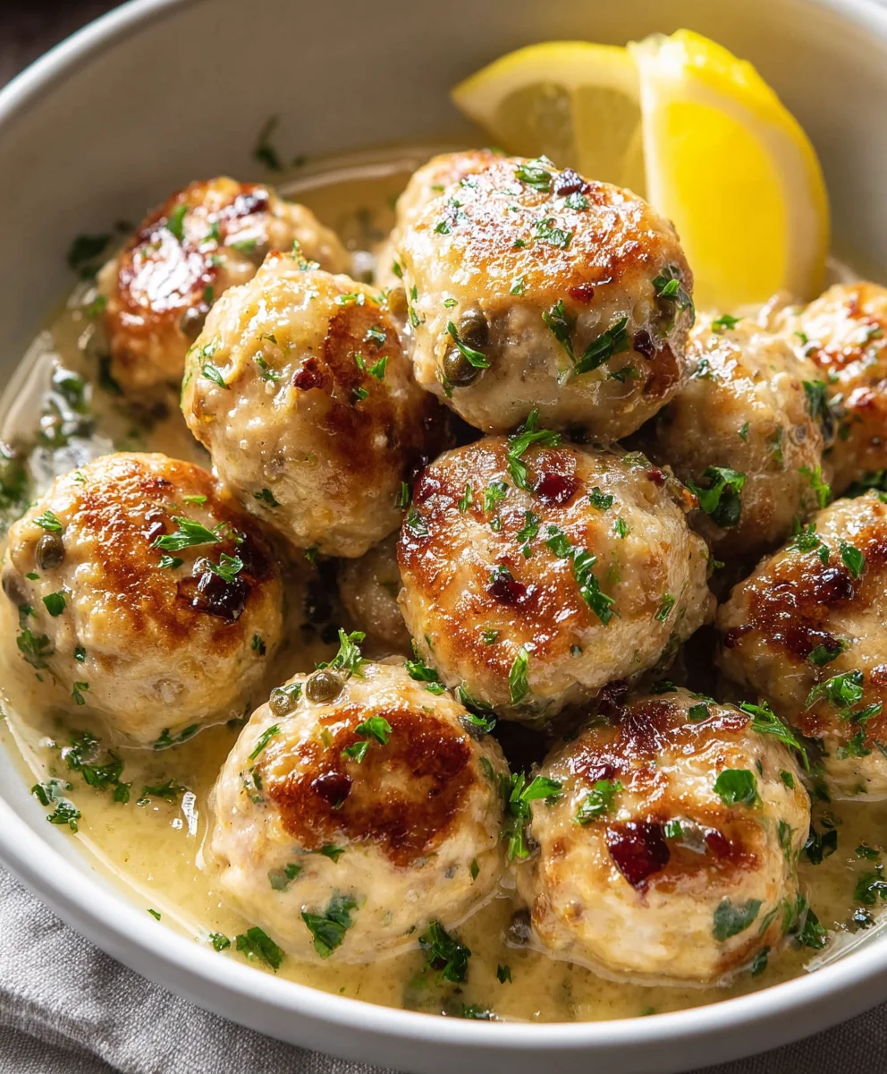 Easy Chicken Piccata Meatballs - Quick Weeknight Meal