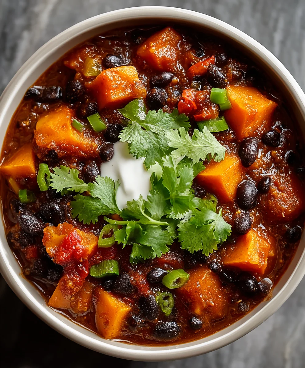 Sweet Potato Black Bean Chili-Hearty & Delicious