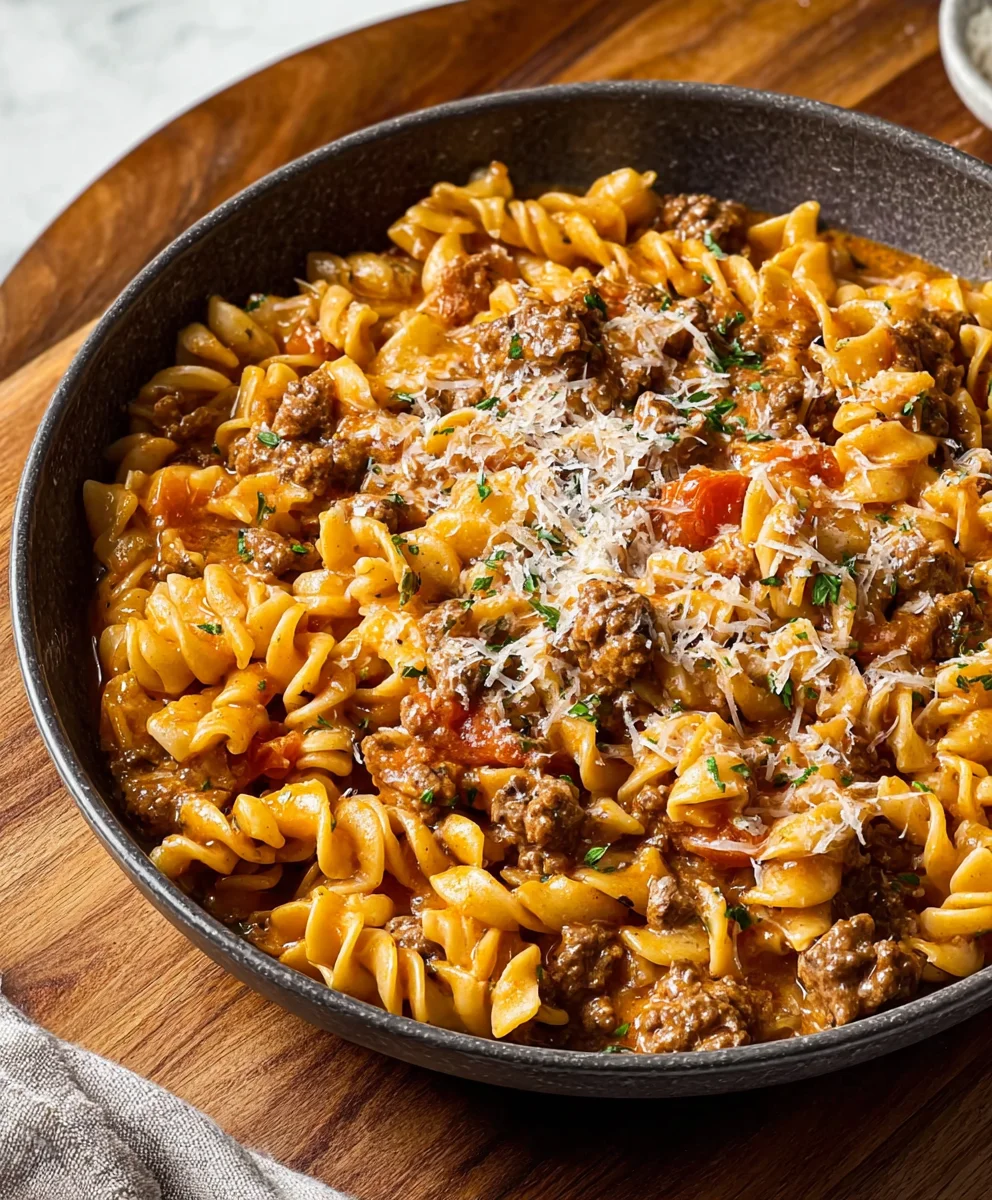 One Pot Creamy Beef Pasta Dinner-Easy Weeknight Meal