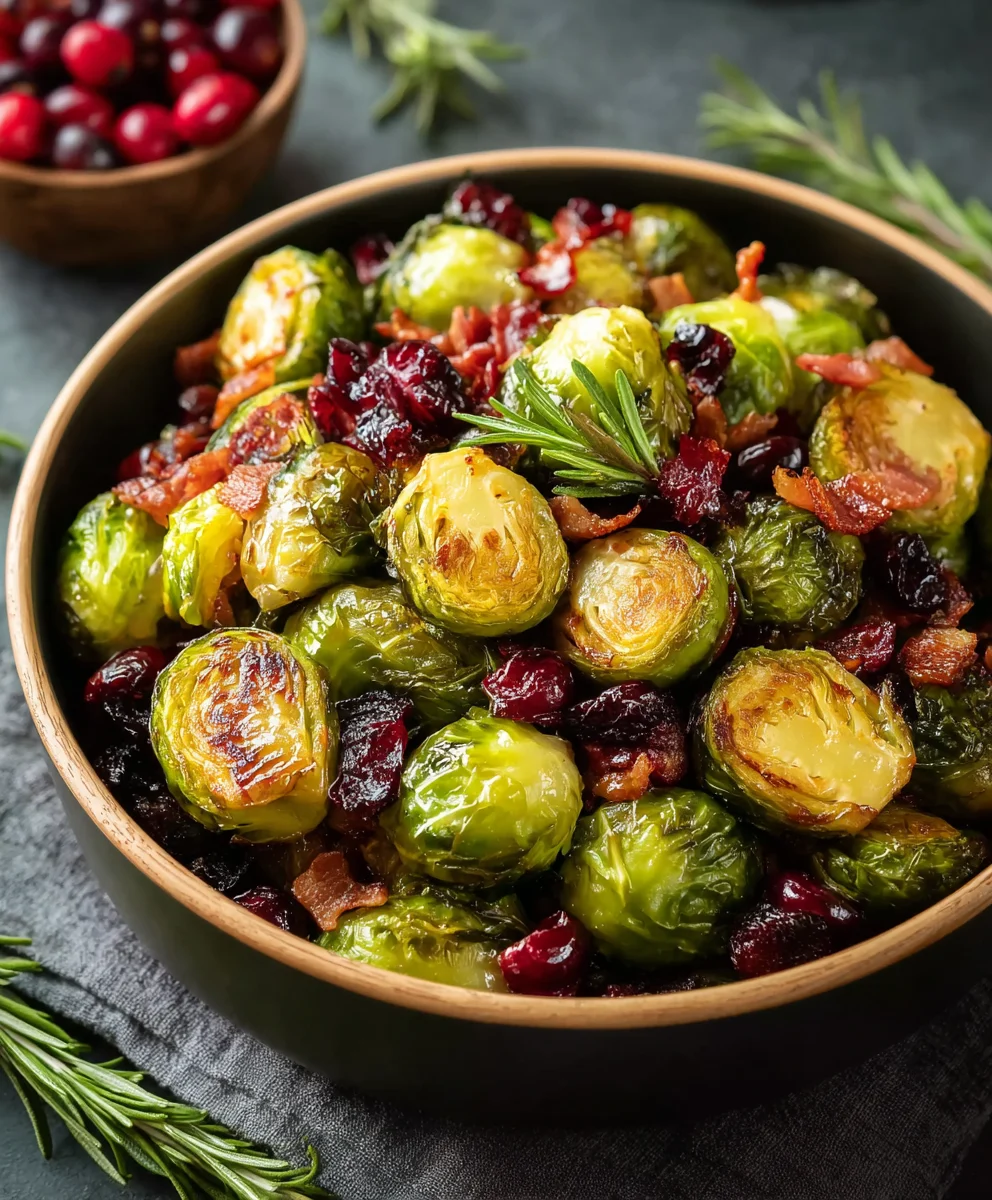 Brussels Sprouts with Cranberries-Festive Side Dish