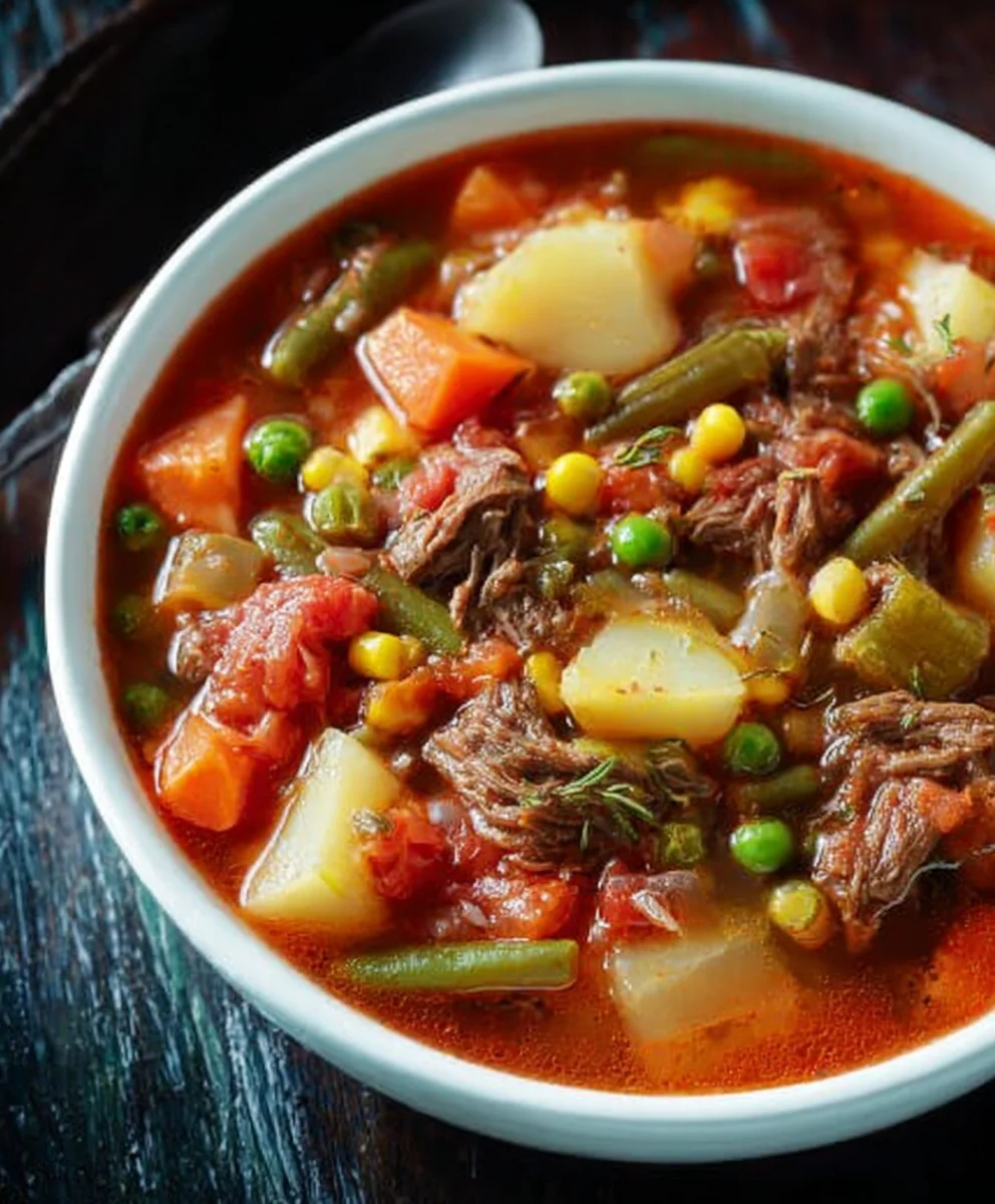 Mom's Old-Fashioned Vegetable Beef Soup Recipe