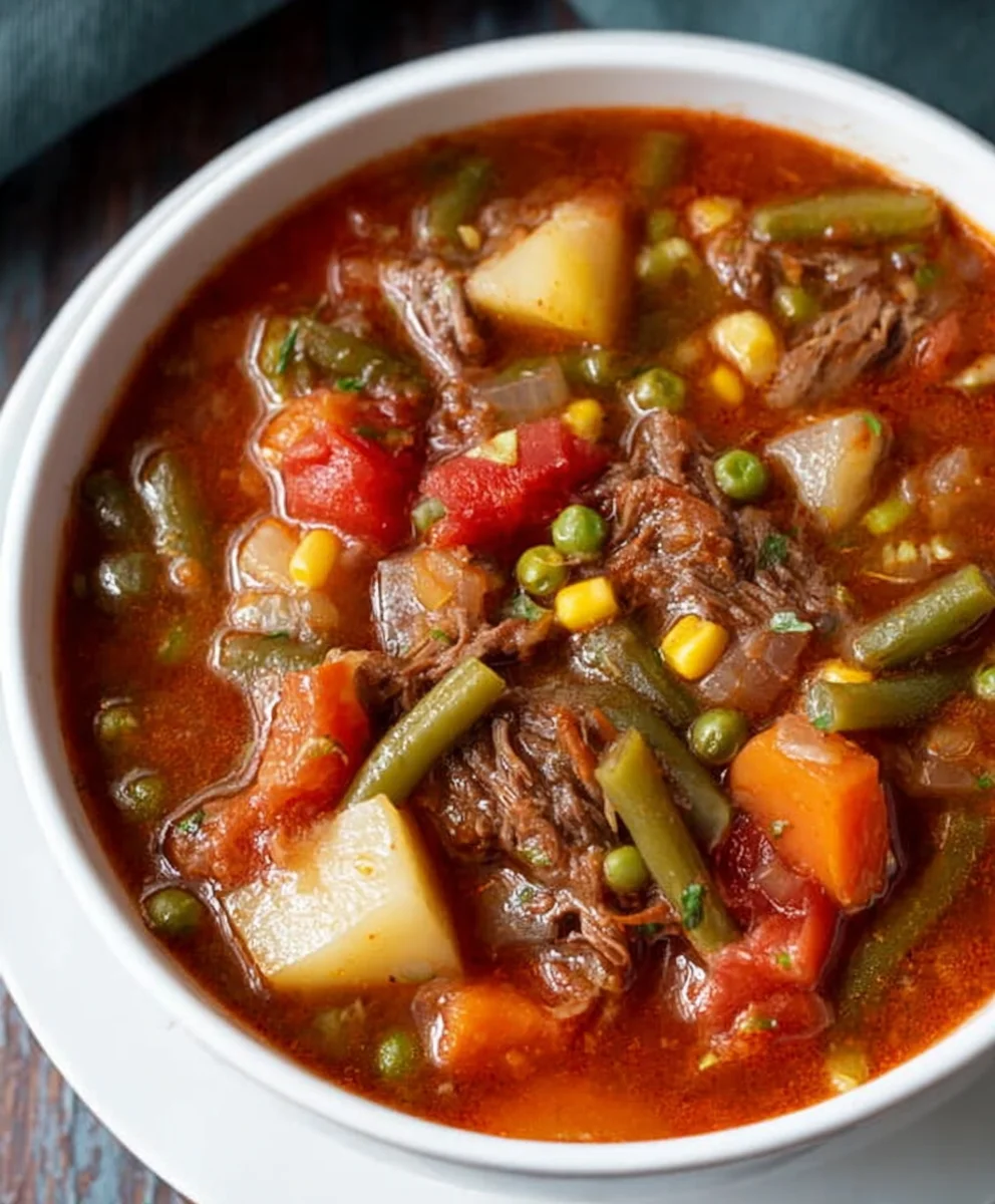 Mom's Old-Fashioned Vegetable Beef Soup Recipe