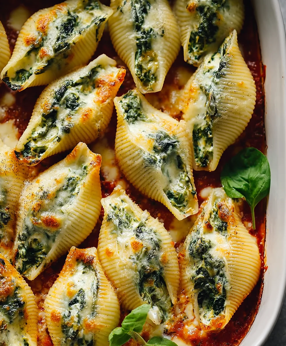 Spinach Ricotta Stuffed Shells- Easy & Delicious Dinner