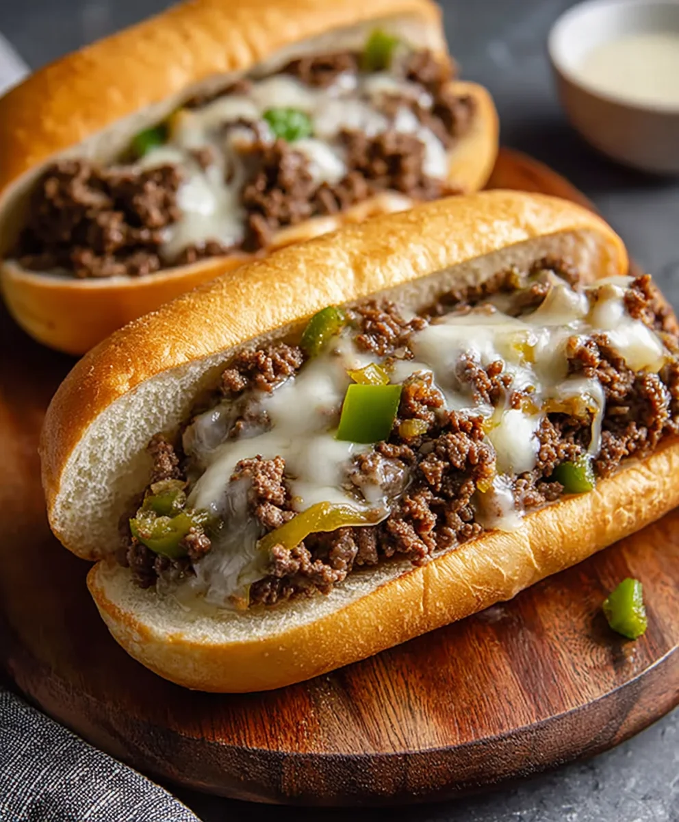 Easy Ground Beef Philly Cheesesteak Recipe