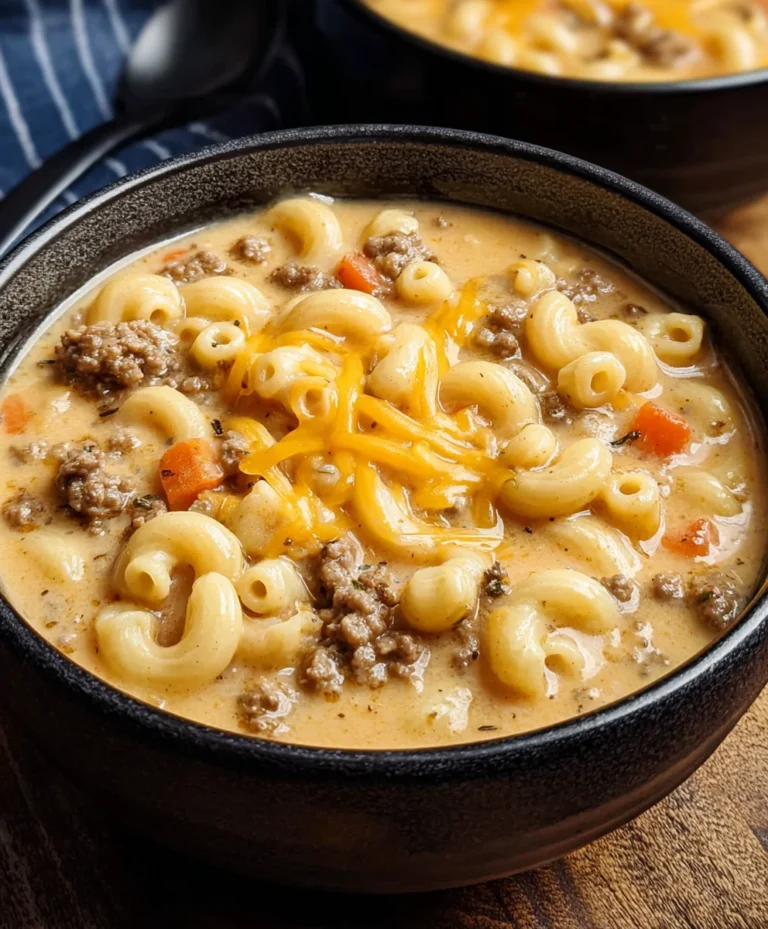 Cheeseburger Macaroni Soup-Creamy Comfort Recipe