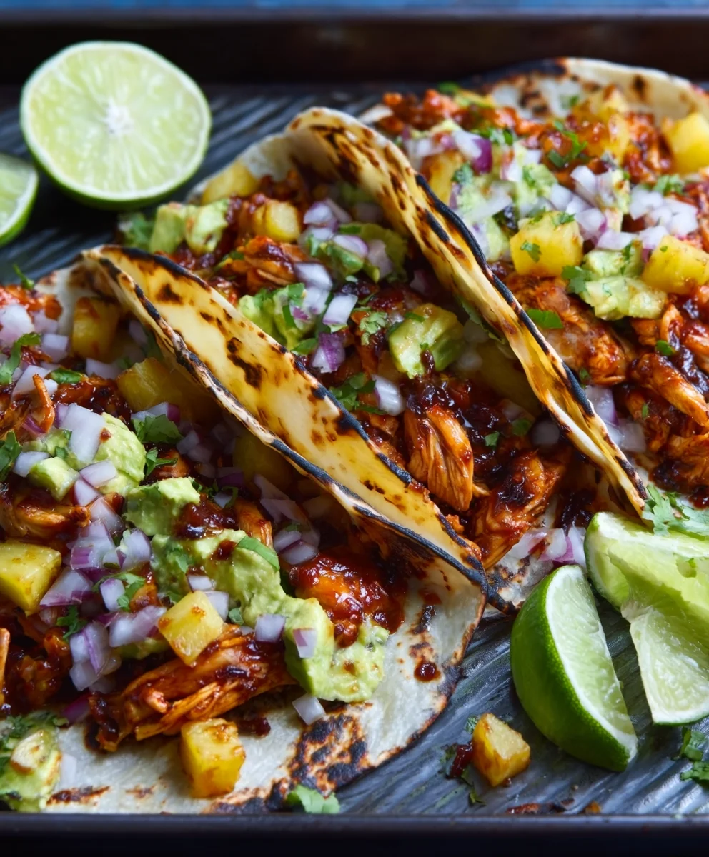 Easy Chicken Pineapple Tacos - Quick One Pan Meal