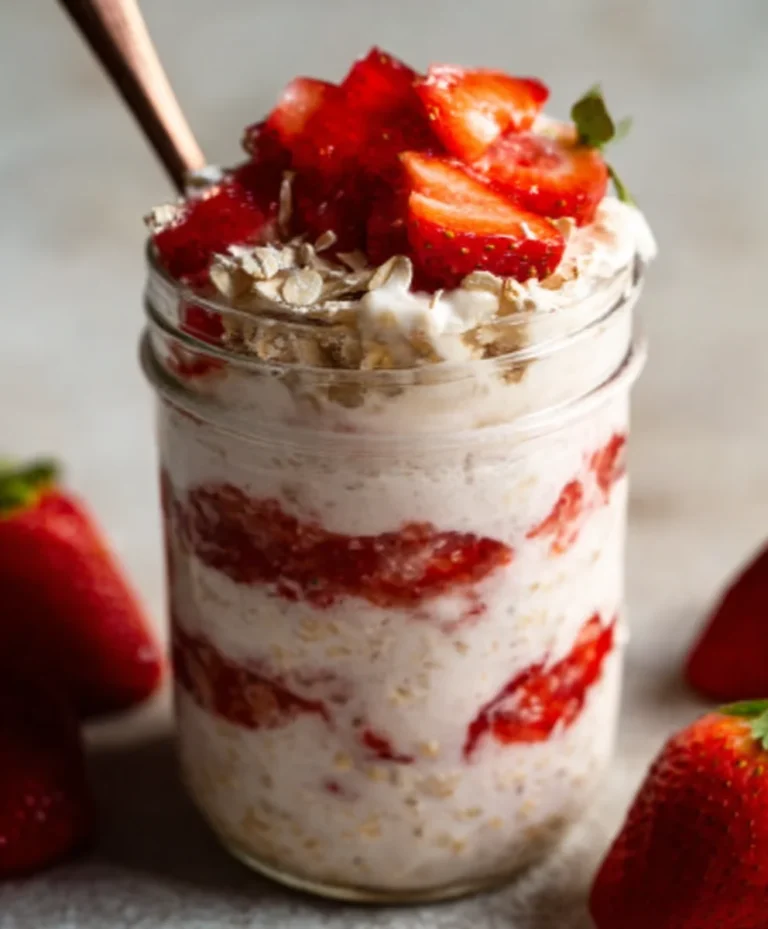 Strawberry Cheesecake Oats-Easy Overnight Recipe