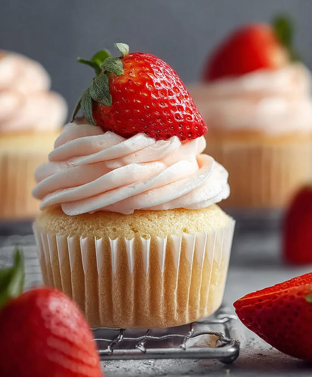 Delicious Fresh Strawberry Cupcakes Recipe