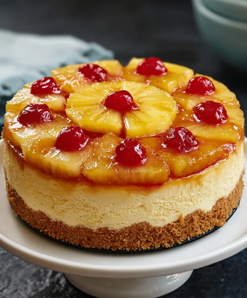Pineapple Upside-Down Cheesecake-Decadent Dessert