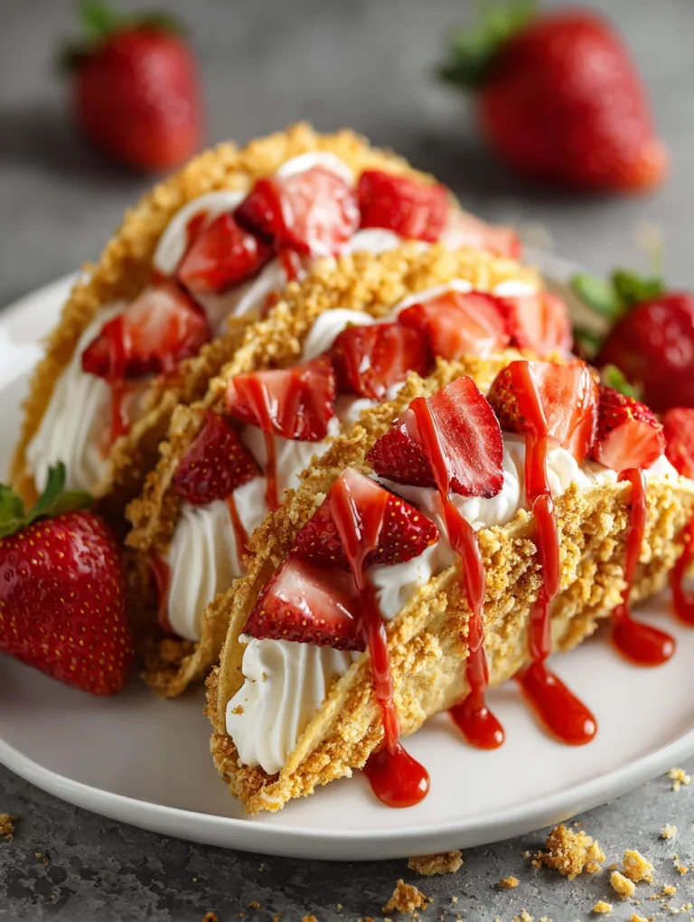 Strawberry Crunch Cheesecake Tacos-Easy Dessert Recipe