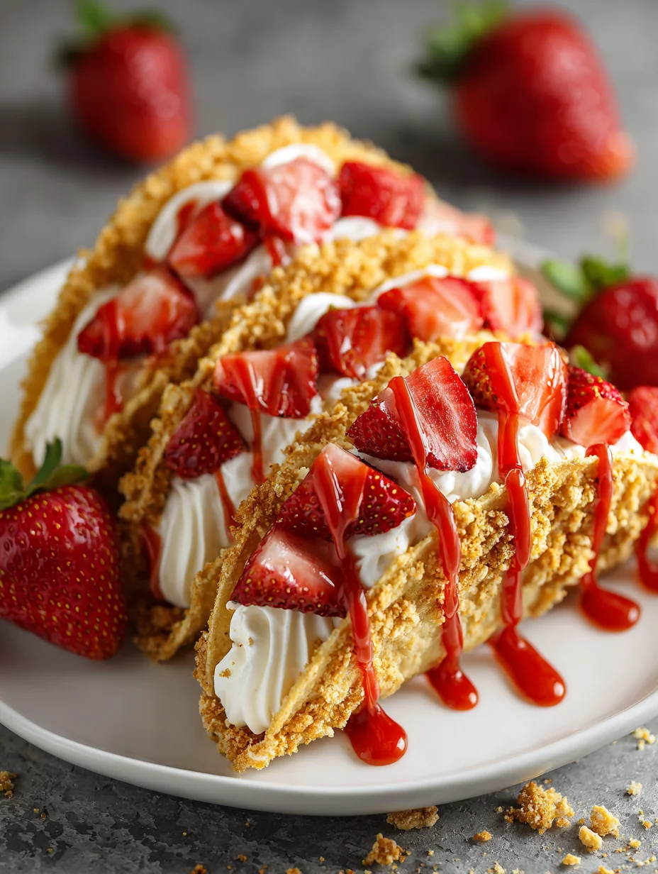 Strawberry Crunch Cheesecake Tacos-Easy Dessert Recipe