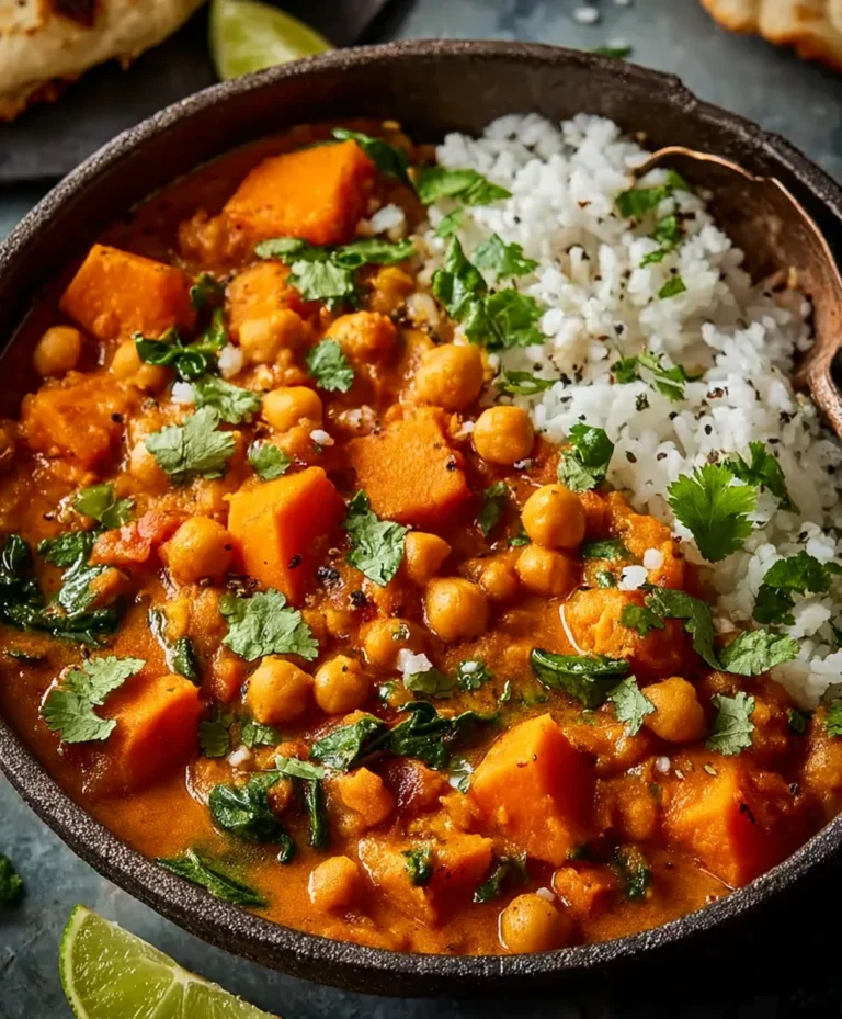 Sweet Potato Chickpea Curry-Hearty & Flavorful