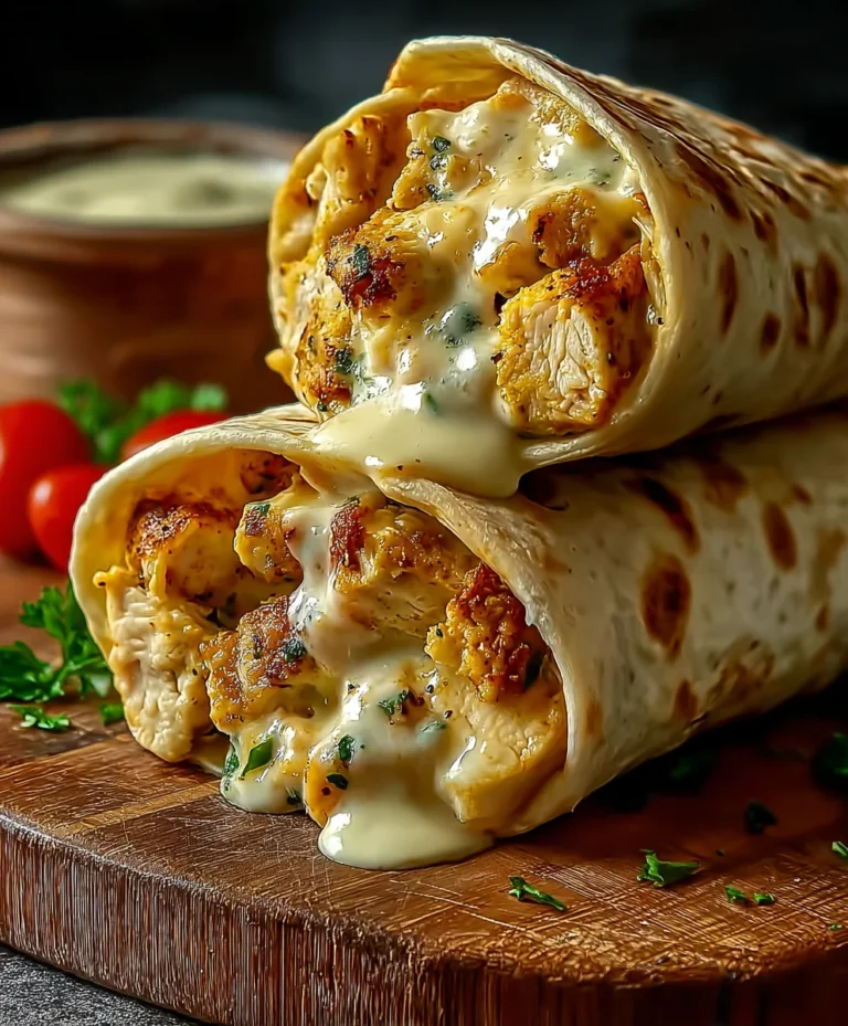 Cheesy Garlic Chicken Wraps Quick & Easy Dinner