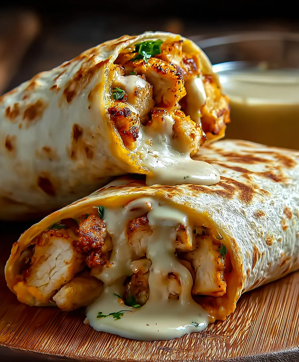 Cheesy Garlic Chicken Wraps Quick & Easy Dinner