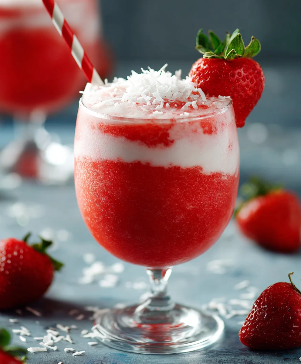 Refreshing Strawberry Coconut Daiquiri Mocktail - Easy Recipe