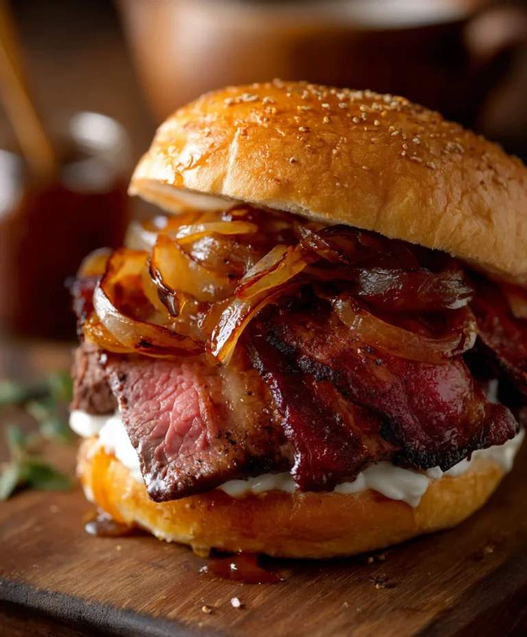 Best Beef Beef Bacon Sandwich Caramelized Onions Recipe