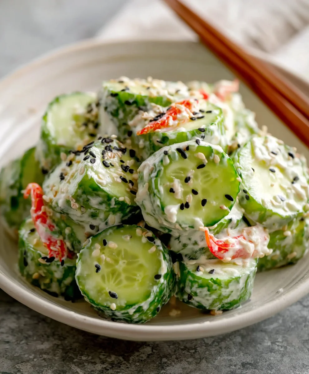Easy California Roll Cucumber Salad-Fresh & Flavorful