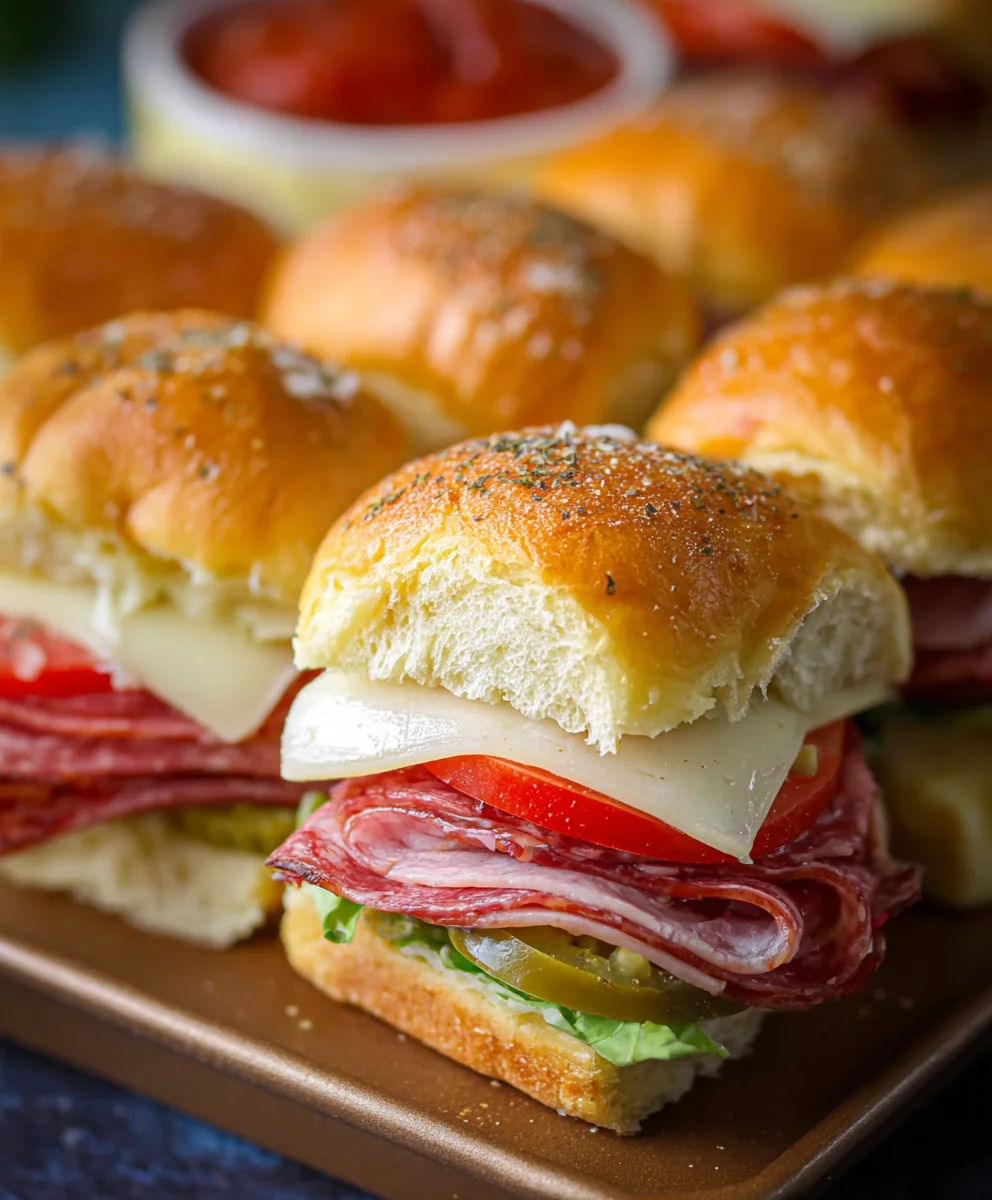 Hot Italian Beef Sub Sliders - Easy Party Appetizer