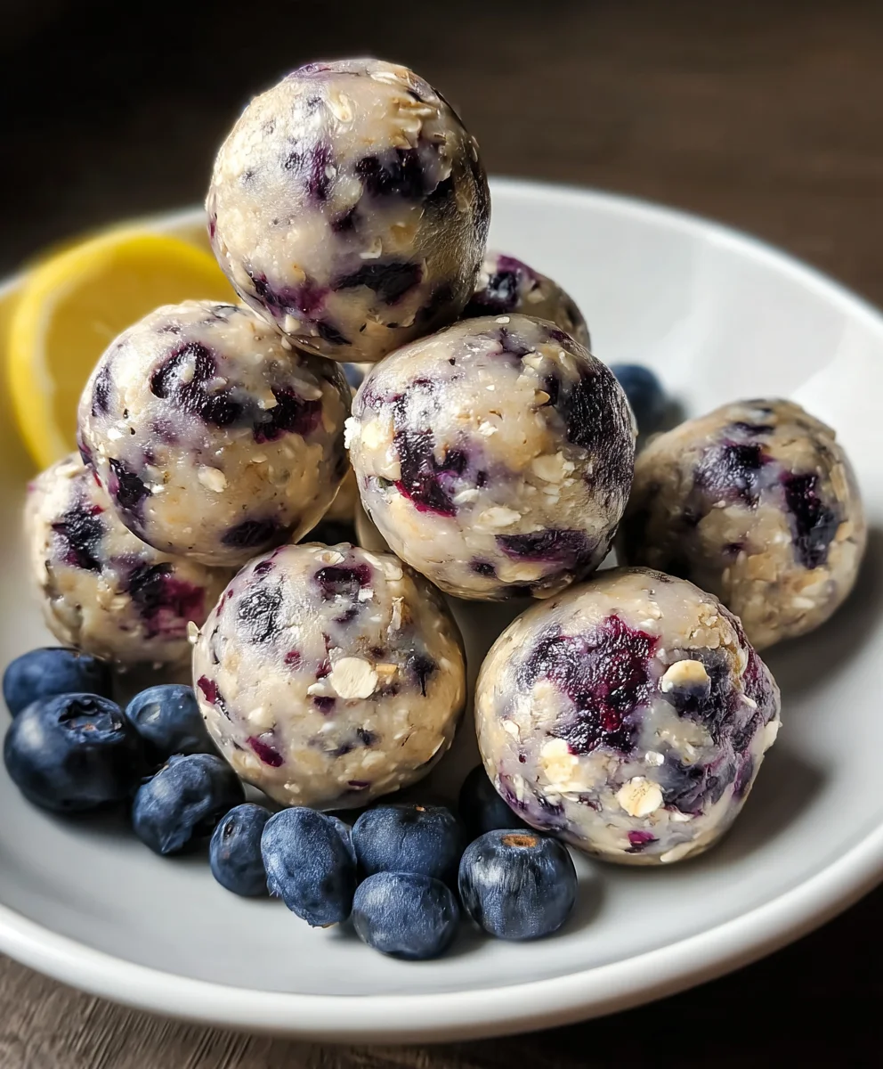 No-Bake Lemon Blueberry Protein Bites Recipe
