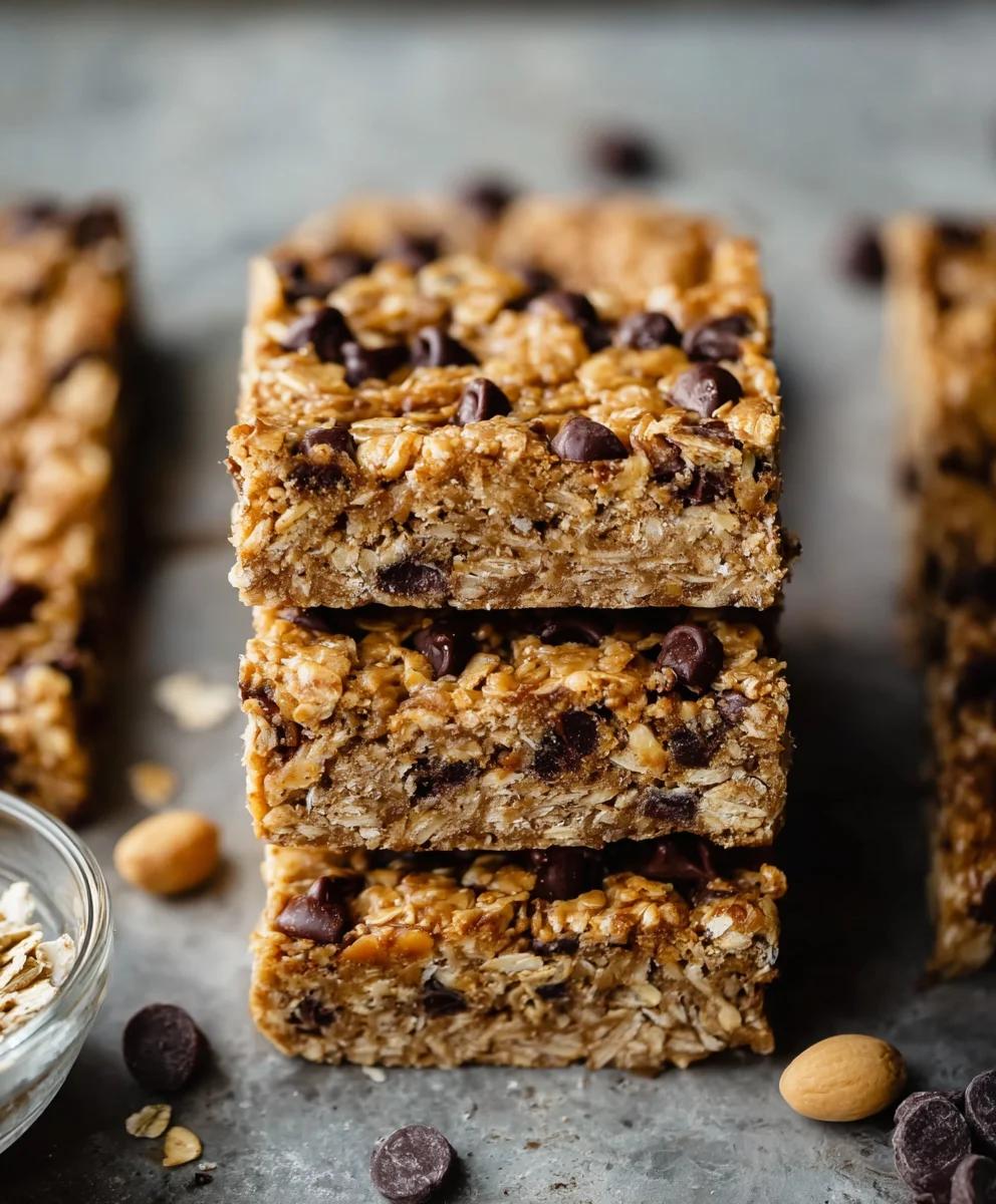 Soft-Baked Peanut Butter Granola Bars-Easy Recipe