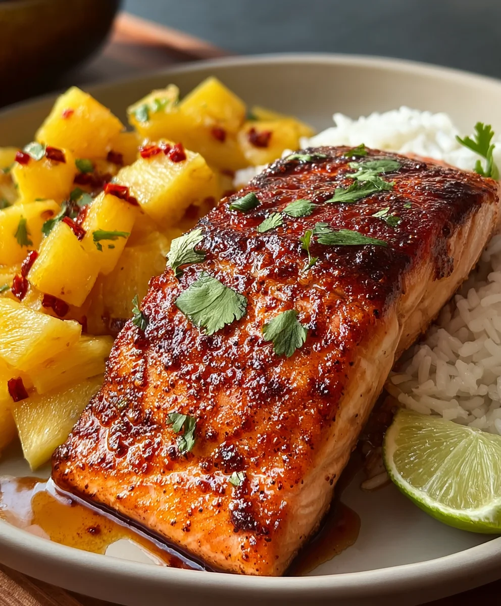 Pineapple Chipotle Salmon-Sweet Smoky Flavor