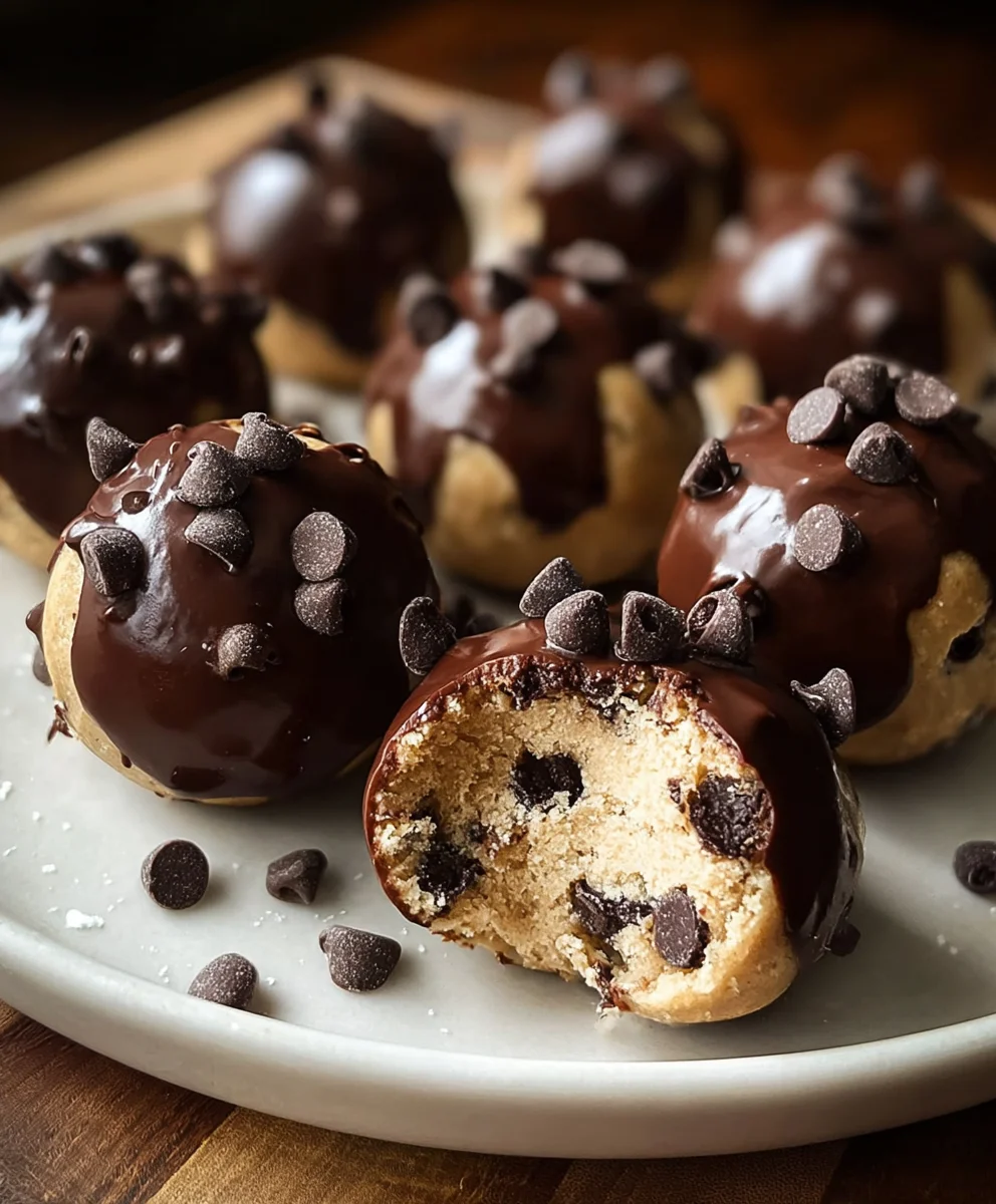 Chocolate-Dipped Cookie Dough Bites - No Bake Treat