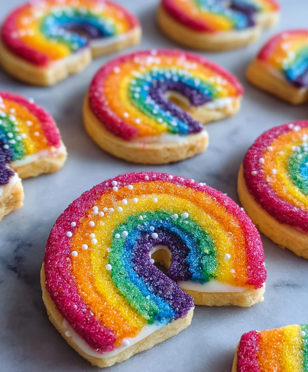 Piped Rainbow Shortbread Cookies- Easy & Fun Bake