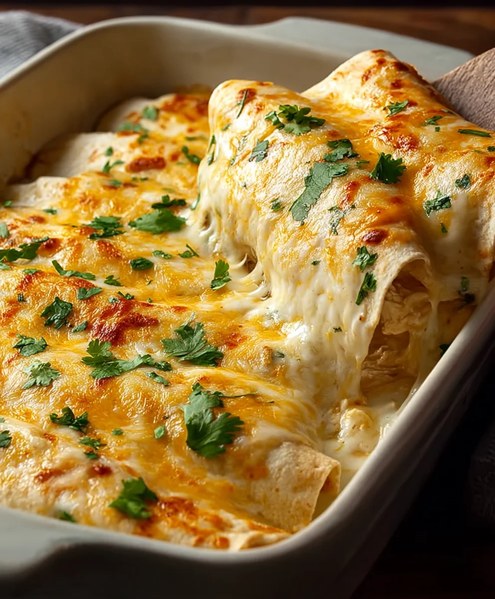 Easy White Chicken Enchiladas-Quick Weeknight Dinner