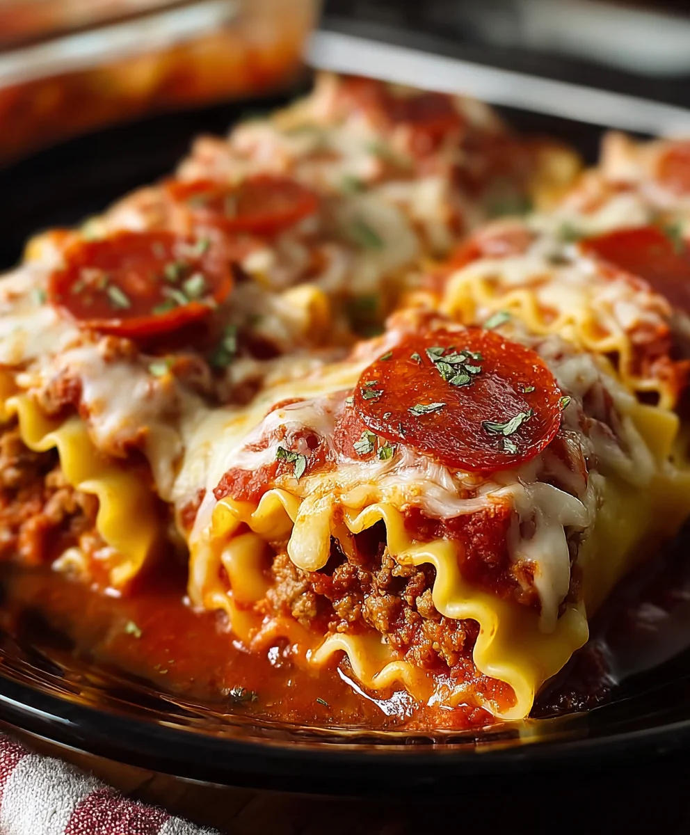 Beef Beef Pepperoni Pizza Lasagna Roll Ups Recipe