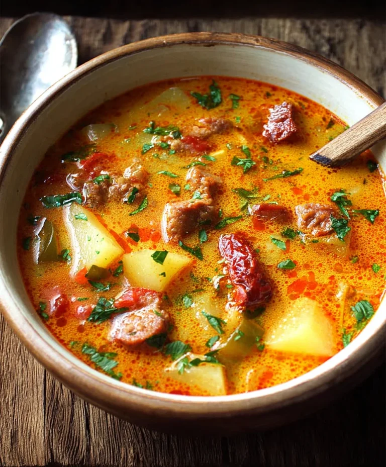 Spanish Potato Beef Beef Chorizo Soup-Hearty & Flavorful
