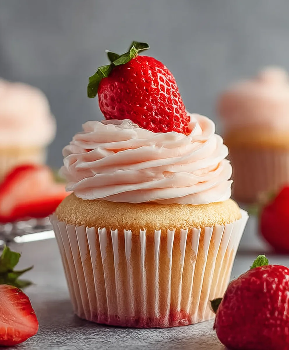 Delicious Fresh Strawberry Cupcakes Recipe